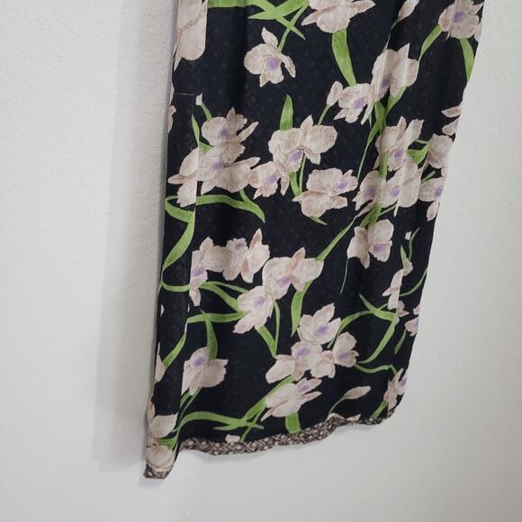 Reversible Skirt Womens Size L Midi Length Floral Geometric Pull On Elastic - Picture 9 of 16